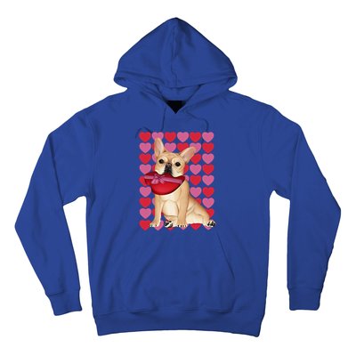 Valentine's French Bulldog With Heart Box Of Chocolates Cool Gift Hoodie