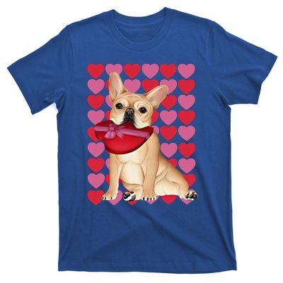 Valentine's French Bulldog With Heart Box Of Chocolates Cool Gift T-Shirt