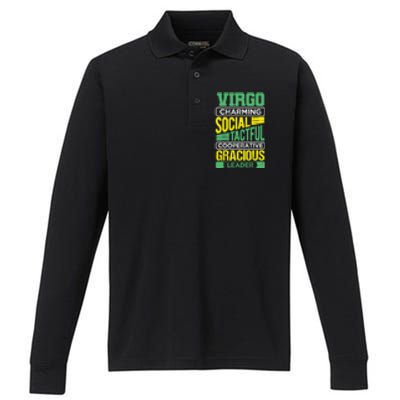 Virgo Facts Birthday Gift Astrology Horoscope Virgo Zodiac Cute Gift Performance Long Sleeve Polo