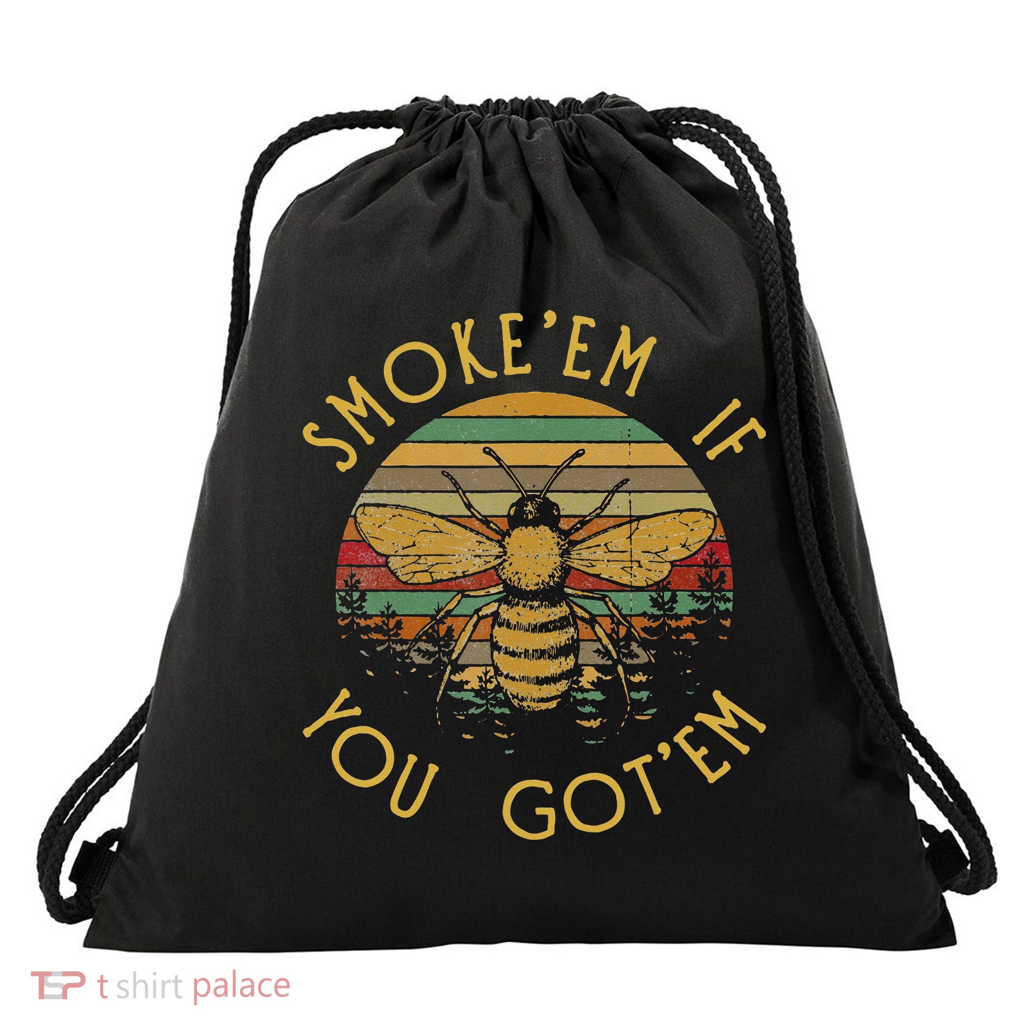 Vintage Funny Beekeeping Bee Gifts Smoke Them Bees Drawstring Bag