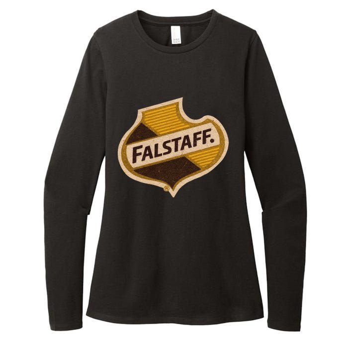 Vintage Falstaffs Beer American Brewery Distressed Tee Womens CVC Long Sleeve Shirt