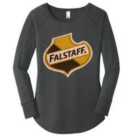 Vintage Falstaffs Beer American Brewery Distressed Tee Women's Perfect Tri Tunic Long Sleeve Shirt