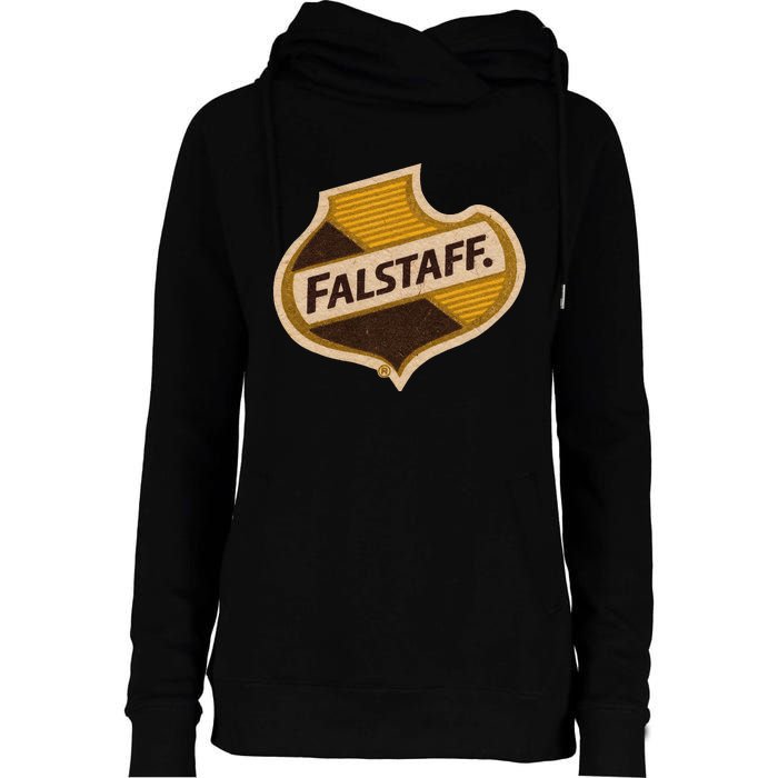 Vintage Falstaffs Beer American Brewery Distressed Tee Womens Funnel Neck Pullover Hood