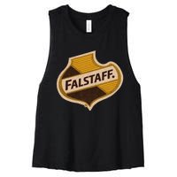 Vintage Falstaffs Beer American Brewery Distressed Tee Women's Racerback Cropped Tank