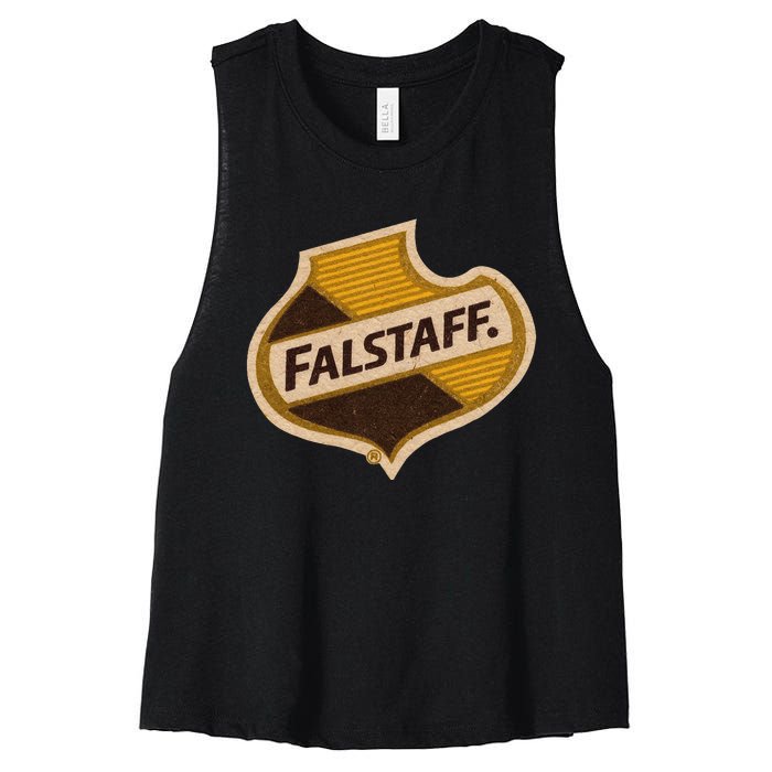 Vintage Falstaffs Beer American Brewery Distressed Tee Women's Racerback Cropped Tank