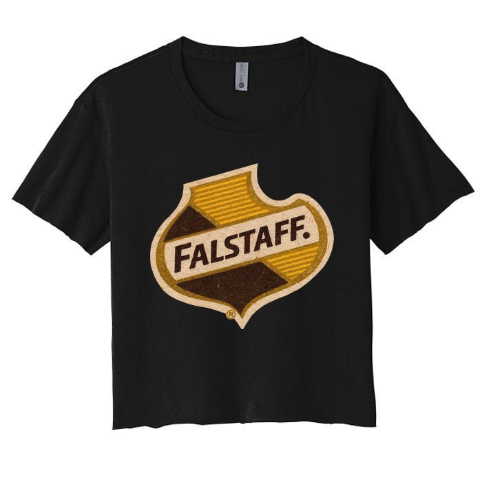 Vintage Falstaffs Beer American Brewery Distressed Tee Women's Crop Top Tee