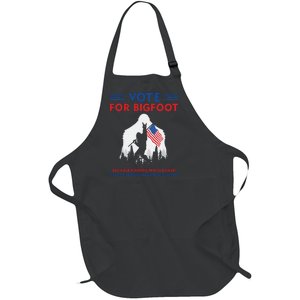 Vote For Bigfoot 2024 Funny Sasquatch Presidential Election Full-Length Apron With Pockets