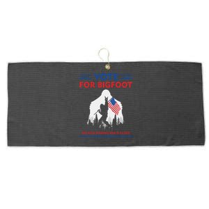 Vote For Bigfoot 2024 Funny Sasquatch Presidential Election Large Microfiber Waffle Golf Towel