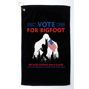 Vote For Bigfoot 2024 Funny Sasquatch Presidential Election Platinum Collection Golf Towel