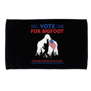 Vote For Bigfoot 2024 Funny Sasquatch Presidential Election Microfiber Hand Towel