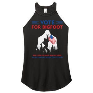 Vote For Bigfoot 2024 Funny Sasquatch Presidential Election Women's Perfect Tri Rocker Tank