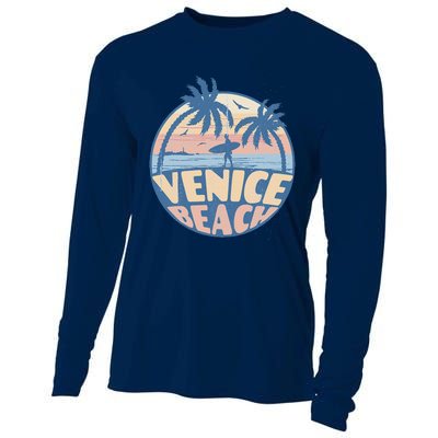 Venice Florida Beach Surf Summer Vacation Vintage Cooling Performance Long Sleeve Crew