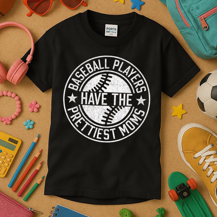 Vintage Funny Baseball Players Have The Prettiest Moms Kids T-Shirt