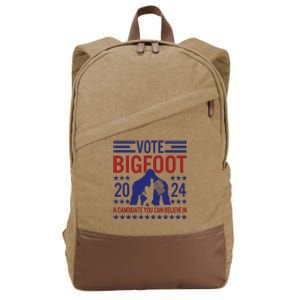 Vote For Bigfoot 2024 Funny Sasquatch Presidential Election Cotton Canvas Backpack