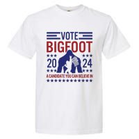 Vote For Bigfoot 2024 Funny Sasquatch Presidential Election Garment-Dyed Heavyweight T-Shirt