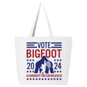 Vote For Bigfoot 2024 Funny Sasquatch Presidential Election 25L Jumbo Tote