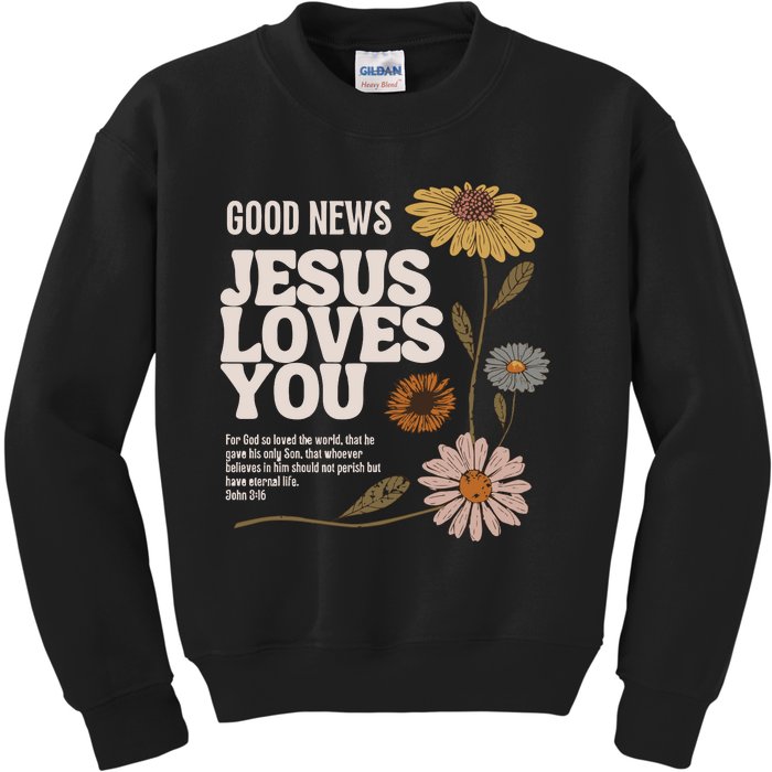 Vintage Faith Based John 3 16 Kids Sweatshirt