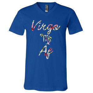 Virgo Floral Born In August September Birthday Gift Virgo Gift V-Neck T-Shirt