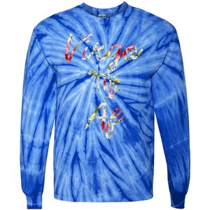 Virgo Floral Born In August September Birthday Gift Virgo Gift Tie-Dye Long Sleeve Shirt