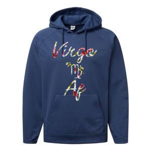 Virgo Floral Born In August September Birthday Gift Virgo Gift Performance Fleece Hoodie