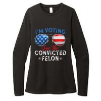 Voting For Convicted Felon Retro Flag Womens CVC Long Sleeve Shirt