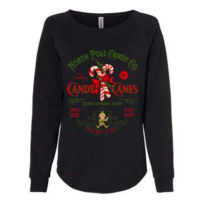 Vintage Funny Christmas Candy Cane North Poles Xmas Costume Womens California Wash Sweatshirt