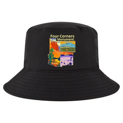 Vintage Four Corners Monument With Us National Parks Outdoor Cool Comfort Performance Bucket Hat