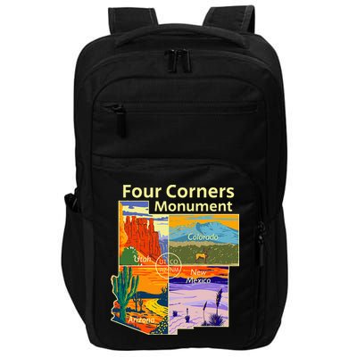 Vintage Four Corners Monument With Us National Parks Outdoor Impact Tech Backpack