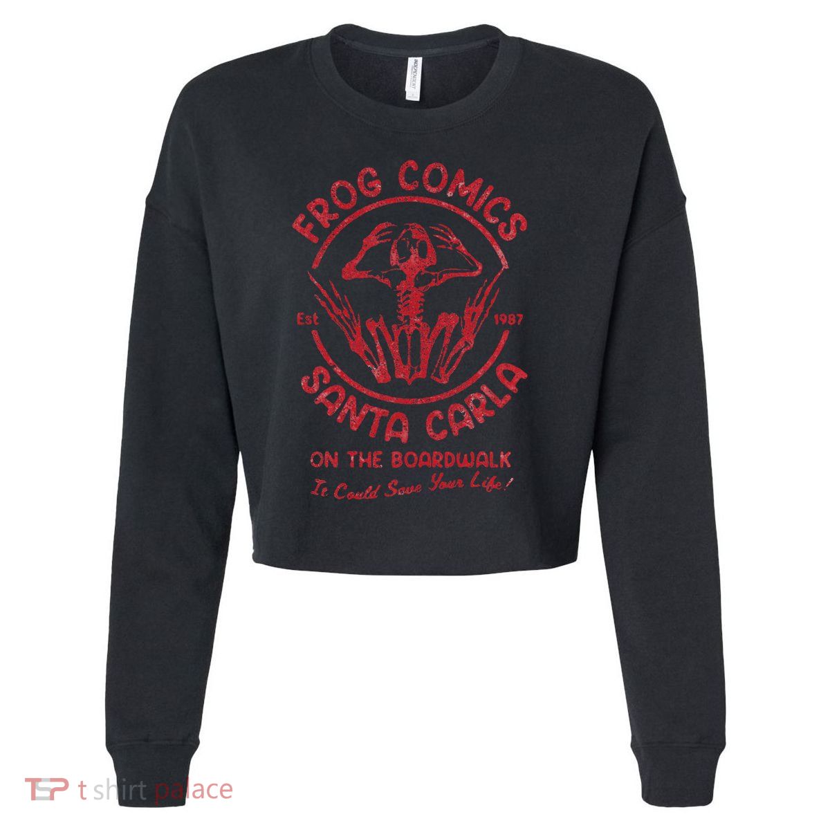 Vintage Frog Comics Santa Carla On The Boardwalk Cropped Pullover Crew