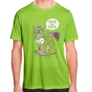 Vote For Cats Funny Cat Supporter In Elections Adult ChromaSoft Performance T-Shirt