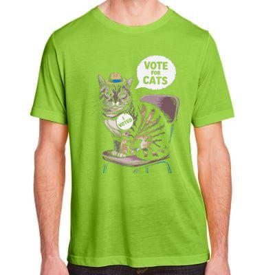 Vote For Cats Funny Cat Supporter In Elections Adult ChromaSoft Performance T-Shirt