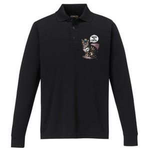 Vote For Cats Funny Cat Supporter In Elections Performance Long Sleeve Polo