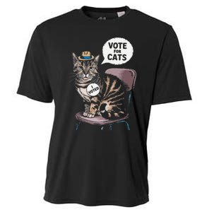 Vote For Cats Funny Cat Supporter In Elections Cooling Performance Crew T-Shirt