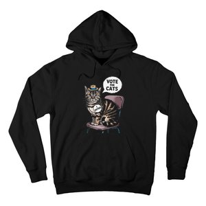 Vote For Cats Funny Cat Supporter In Elections Hoodie