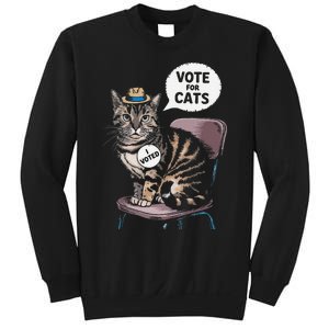 Vote For Cats Funny Cat Supporter In Elections Sweatshirt