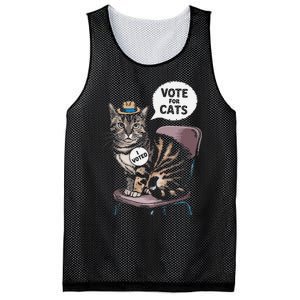 Vote For Cats Funny Cat Supporter In Elections Mesh Reversible Basketball Jersey Tank