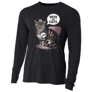 Vote For Cats Funny Cat Supporter In Elections Cooling Performance Long Sleeve Crew