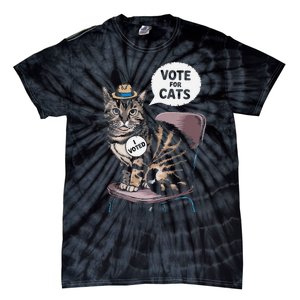 Vote For Cats Funny Cat Supporter In Elections Tie-Dye T-Shirt