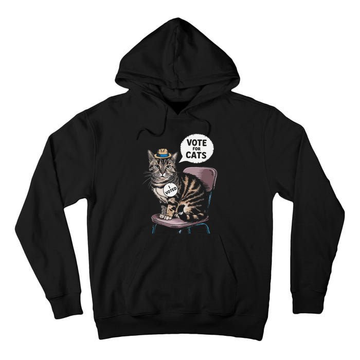 Vote For Cats Funny Cat Supporter In Elections Tall Hoodie