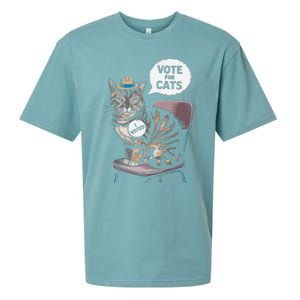 Vote For Cats Funny Cat Supporter In Elections Sueded Cloud Jersey T-Shirt