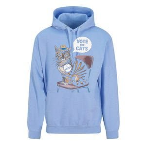 Vote For Cats Funny Cat Supporter In Elections Unisex Surf Hoodie