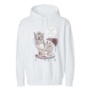 Vote For Cats Funny Cat Supporter In Elections Garment-Dyed Fleece Hoodie