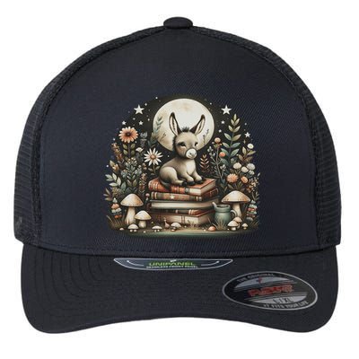 Vintage Floral Cottagecore Donkey Lover Flexfit Unipanel Trucker Cap