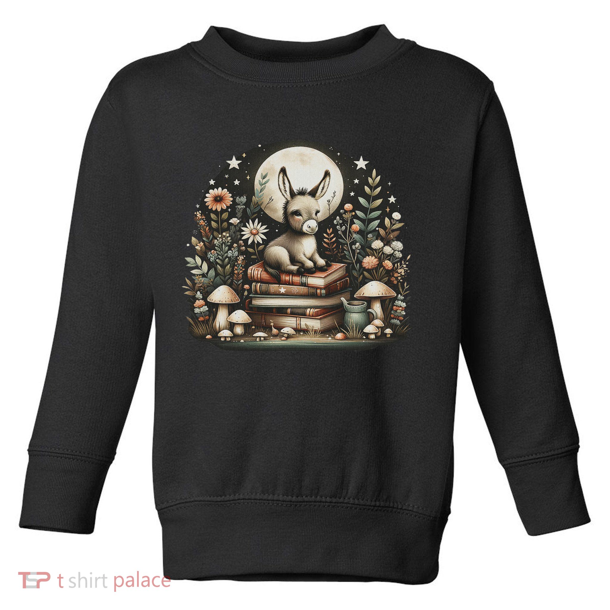 Vintage Floral Cottagecore Donkey Lover Toddler Sweatshirt