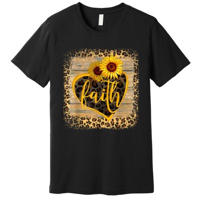 Vintage Faith Cross Sunflower Butterflies Flowers Christians Premium T-Shirt