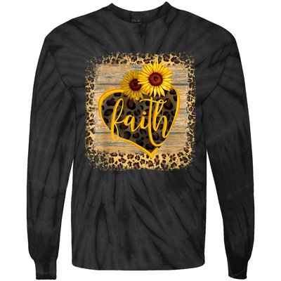 Vintage Faith Cross Sunflower Butterflies Flowers Christians Tie-Dye Long Sleeve Shirt