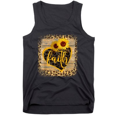 Vintage Faith Cross Sunflower Butterflies Flowers Christians Tank Top