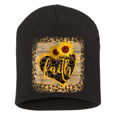 Vintage Faith Cross Sunflower Butterflies Flowers Christians Short Acrylic Beanie