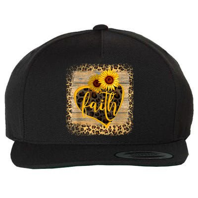 Vintage Faith Cross Sunflower Butterflies Flowers Christians Wool Snapback Cap