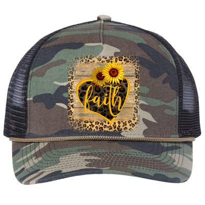 Vintage Faith Cross Sunflower Butterflies Flowers Christians Retro Rope Trucker Hat Cap